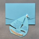 Προσκλητήριο βάπτισης καράβι από υλικό EVA με σφυρήλατο μέταλλο σε φάκελο - κουτί.