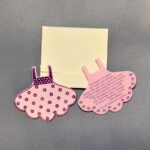 Προσκλητήριο βάπτισης φουστανάκι από υλικό EVA με εκτύπωση glitter σε φάκελο - κουτί.