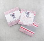 Προσκλητήριο βάπτισης με θέμα κοάλα και εκτυπωμένος φάκελος - κουτί.