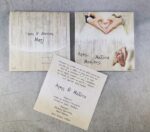 Προσκλητήριο γάμου και βάπτισης με εκτυπωμένο φάκελο - κουτί και στις δύο όψεις.