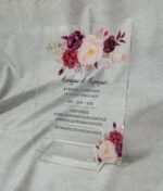 Προσκλητήριο γάμου σε plexi glass με εκτύπωση εικόνας και φάκελος - κουτί.