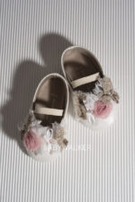 MI.1514 ΔΕΡΜΑΤΙΝΗ ΜΠΑΛΑΡΙΝΑ ΔΙΑΚΟΣΜΗΜΕΝΗ ΜΕ CHIFFON ΚΑΙ ΤΟΥΛΙ