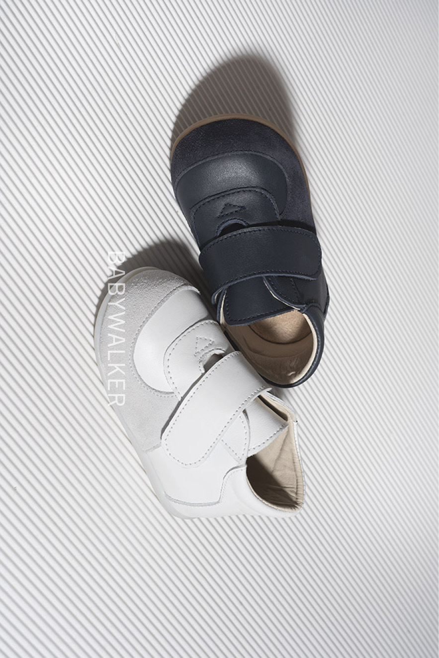 PRI.2038 ΜΟΝΟΧΡΩΜΟ ΔΕΡΜΑΤΙΝΟ SNEAKER ΜΟΝΗ ΜΠΑΡΕΤΑ VELCRO