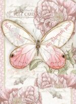 Σατέν υφασμάτινη αφίσα για στολισμό βάπτισης με θέμα πεταλούδα, σε διάσταση 140 x 190 cm.