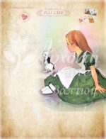 Σατέν υφασμάτινη αφίσα για στολισμό βάπτισης με θέμα Αλίκη στη Χώρα των Θαυμάτων, σε διάσταση 140 x 190 cm.