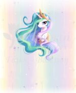 Σατέν υφασμάτινη αφίσα για στολισμό βάπτισης με θέμα μονόκερος, σε διάσταση 140 x 190 cm.