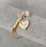 Limited Edition χειροπέδες με καθρέφτη plexi-glass με χάραξη της επιλογής σας, με χρυσό διακοσμητικό με ζιρκόνια.