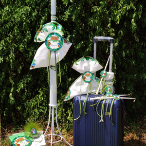 Πακέτο βάπτισης για αγόρι με θέμα ζωάκια της ζούγκλας σε πράσινες αποχρώσεις.