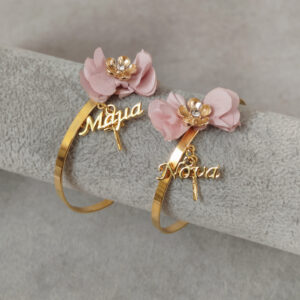 Χειροποίητα χρυσά βραχιόλια για μαμά & νονά από τη σειρά "Ethereal Bracelets" με ιδιαίτερη διακόσμηση.