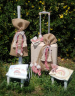 Boho πακέτο βάπτισης για κορίτσι με θέμα ουράνιο τόξο σε αποχρώσεις γήινες και σάπιο μήλο.