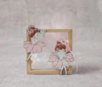 Μπομπονιέρα βάπτισης ξύλινο καδράκι με θέμα  μπαλαρίνα