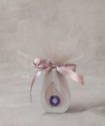 Μπομπονιέρα γάμου - βάπτισης κεραμικό γούρι "σταγόνα" με χρυσο μπλε καθρέφτη plexi glass