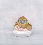 Μπομπονιέρα βάπτισης άμαξα ξύλινη,  σε βότσαλο