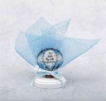 Μπομπονιέρα βάπτισης "Magical" αερόστατο ξύλινη,  σε βότσαλο