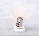 Μπομπονιέρα βάπτισης γοργόνα  ξύλινη,  σε βότσαλο