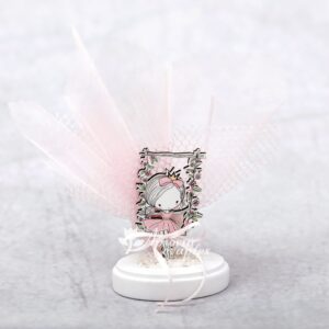 Μπομπονιέρα βάπτισης Little Princess ξύλινη,  σε βότσαλο