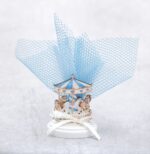 Μπομπονιέρα βάπτισης καρουσέλ  ξύλινη,  σε βότσαλο