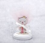 Μπομπονιέρα βάπτισης αρκουδάκι ξύλινη,  σε βότσαλο