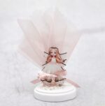 Μπομπονιέρα βάπτισης νεράιδα ξύλινη, σε βότσαλο