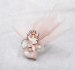 Μπομπονιέρα βάπτισης νεράιδα σε μπρελόκ ξύλινο