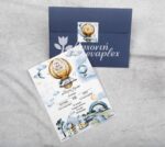 Προσκλητήριο βάπτισης με θέμα " Magical" αερόστατο.