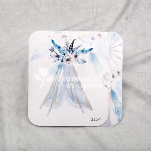 Δίπτυχο προσκλητήριο βάπτισης με θέμα Βoho σκηνή