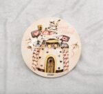 Προσκλητήριο βάπτισης με θέμα ζαχαρoύπολη και διπλή κάρτα με τρουξ.