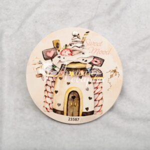 Προσκλητήριο βάπτισης με θέμα ζαχαρoύπολη και διπλή κάρτα με τρουξ.