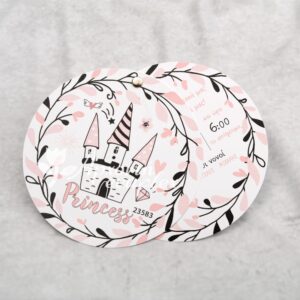 Προσκλητήριο βάπτισης με θέμα κάστρο και διπλή κάρτα με τρουξ.