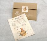 Προσκλητήριο βάπτισης με θέμα αρκουδάκι.