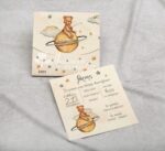 Προσκλητήριο βάπτισης με θέμα αρκουδάκι.