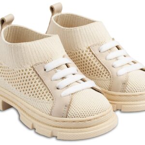 Πλεκτό Σνίκερ με Δερμάτινες Λεπτομέρειες EXC5251  Μπεζ