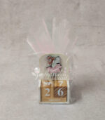 Μπομπονιέρα βάπτισης ξύλινο ημερολόγιο με θέμα μπαλαρίνα