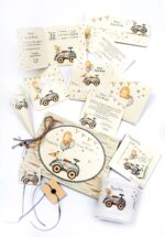 Θεματική πρόταση βάπτισης με θέμα retro αυτοκινητάκι.