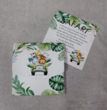 Προσκλητήριο βάπτισης με θέμα Safari και εκτυπωμένος φάκελος – κουτί.