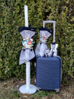 Πακέτο βάπτισης για αγόρι με θέμα SAFARI σε γκρί και μπλέ αποχρώσεις.