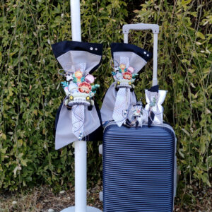 Πακέτο βάπτισης για αγόρι με θέμα SAFARI σε γκρί και μπλέ αποχρώσεις.