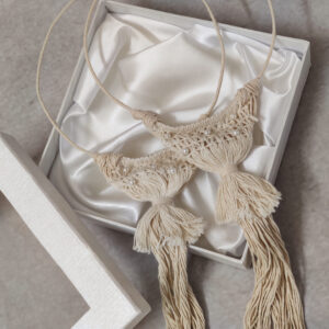 Boho  χειροποίητα στέφανα γάμου πλεκτά με πέρλες.