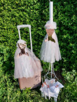 Πακέτο βάπτισης για κορίτσι με θέμα γοργόνα, με rose gold plexiglass.