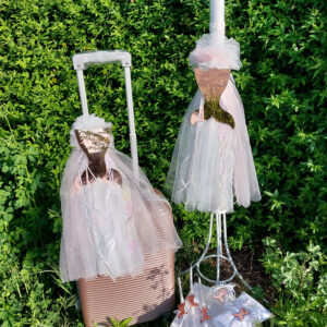 Πακέτο βάπτισης για κορίτσι με θέμα γοργόνα, με rose gold plexiglass.