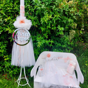 Ρομαντικό πακέτο βάπτισης για κορίτσι σε λευκές και  αποχρώσεις.