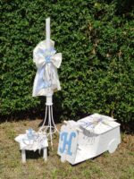 Πακέτο βάπτισης για αγόρι σε γαλάζιες και λευκές αποχρώσεις.