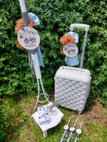 Πακέτο βάπτισης για αγόρι με θέμα αυτοκινητάκι σε καφέ και γαλάζιες αποχρώσεις.