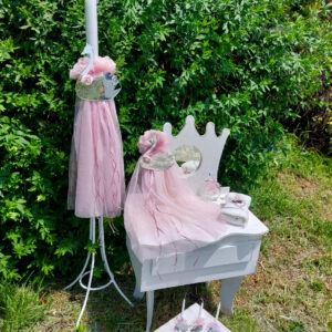 Πακέτο βάπτισης για κοριτσι με θέμα κύκνος σε ροζ αποχρώσεις και ασημί plexiglass..