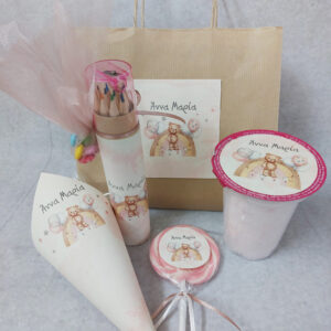 Θεματική πρόταση βάπτισης με θέμα αρκουδάκι για κορίτσι.