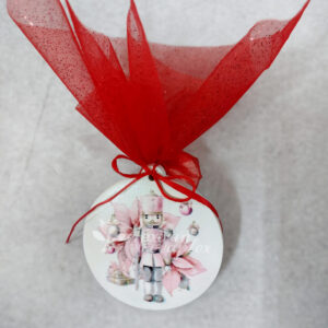 Χριστουγεννιάτικη μπομπονιέρα κεραμική εκτυπωμένη με θέμα Καρυοθραύστης.