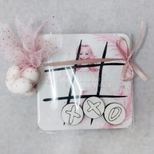 Μπομπονιέρα βάπτισης ξύλινη τρίλιζα με θέμα νεράιδα.