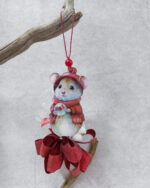 Χριστουγεννιάτικη μπομπονιέρα plexiglass στολίδι με θέμα ποντικάκι.