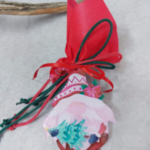 Χριστουγεννιάτικη μπομπονιέρα plexiglass στολίδι με θέμα ξωτικό.