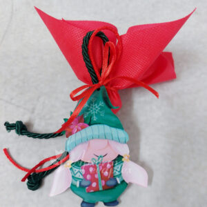 Χριστουγεννιάτικη μπομπονιέρα plexiglass στολίδι με θέμα ξωτικό.